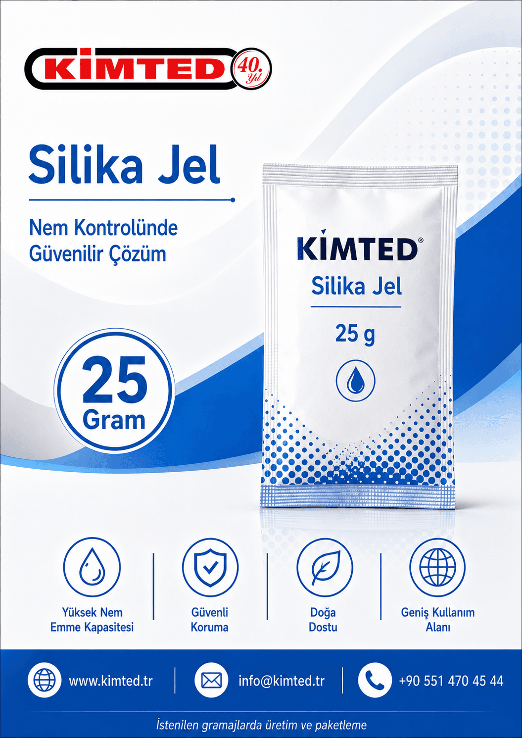 25 gram beyaz silika jel nem alıcı paket
