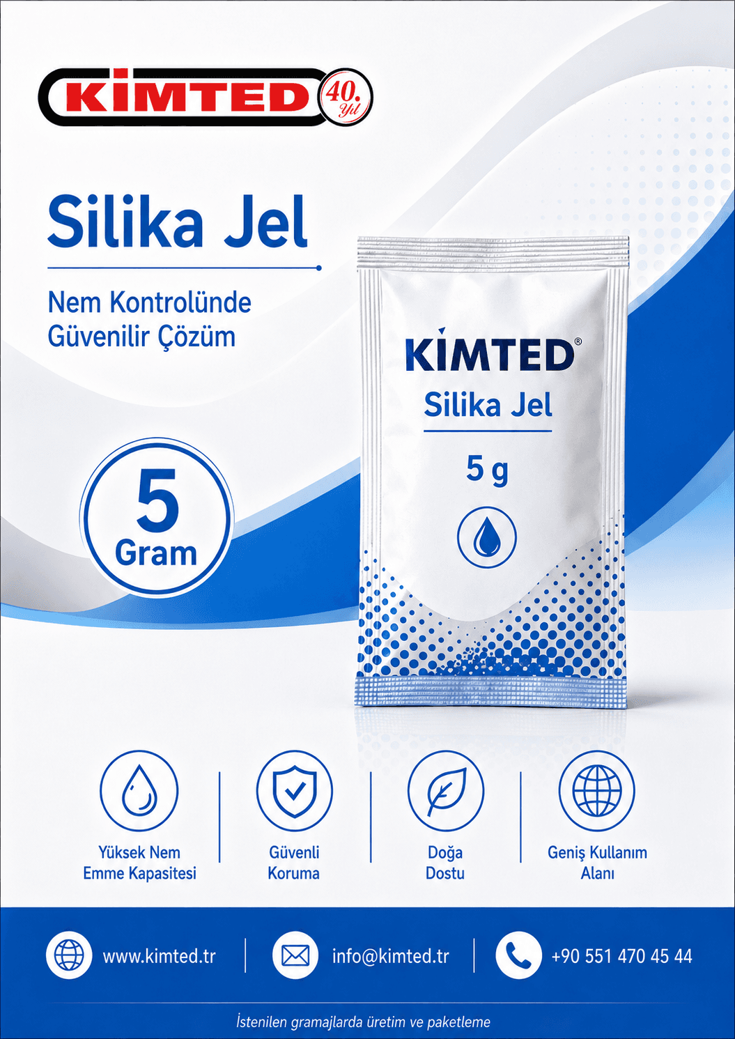 5 gram beyaz silika jel nem alıcı paket